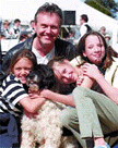 With daughters, friend, and dog